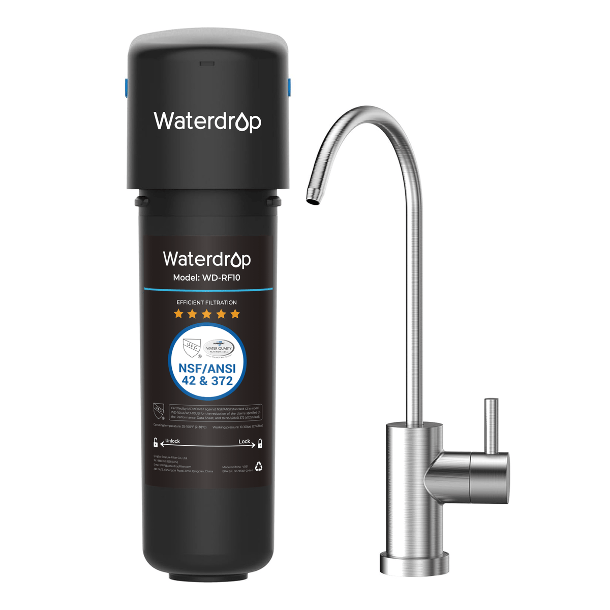 Undersink Water Filtration System With Dedicated Faucet