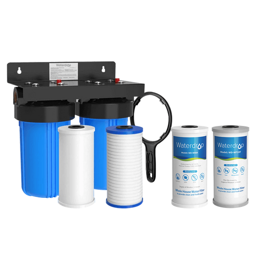 Waterdrop WD-WHF21-PG Whole House Water Filtration System with Iron and Manganese Removal Filter Cartridges