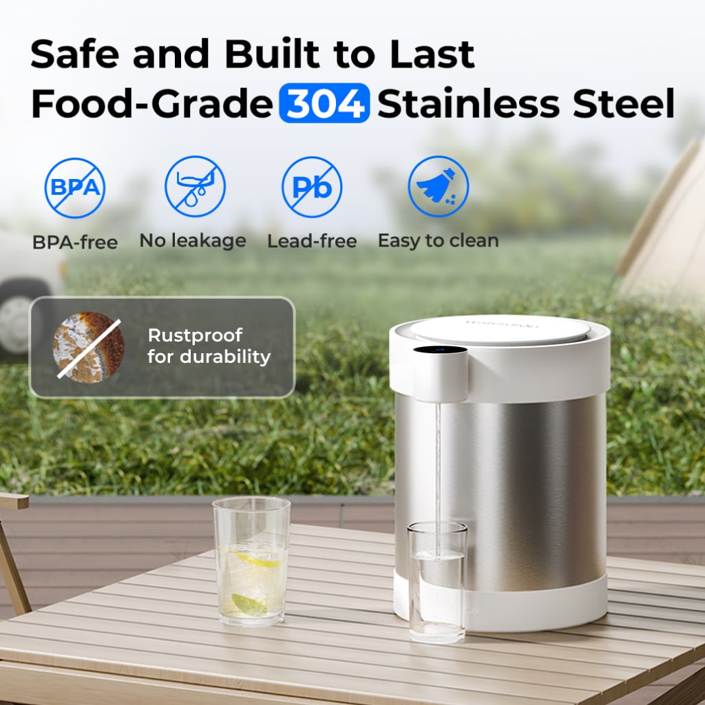 Waterdrop 5-Stage Stainless Steel Countertop Water Filter, Reduces Lead, Chlorine, Cadmium & More