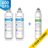 Waterdrop G3P600 RO System Replacement Filters Set - 600 GPD