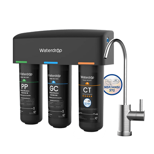 3-stage Under Counter Water Filter System with Dedicated Faucet Waterdrop TSB