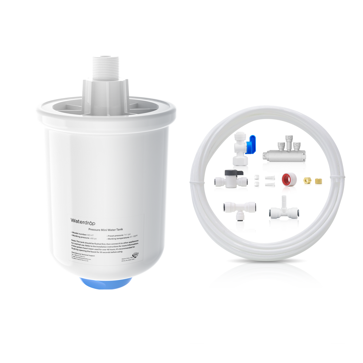 Connect X Series RO System to Refrigerator - Pressure Water Tank for X Series RO System WD-XT