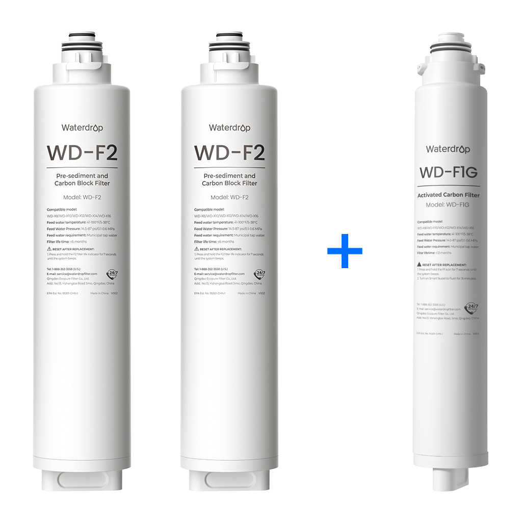 Waterdrop X12-Basic RO System Replacement Filter Combo Set - 1200GPD