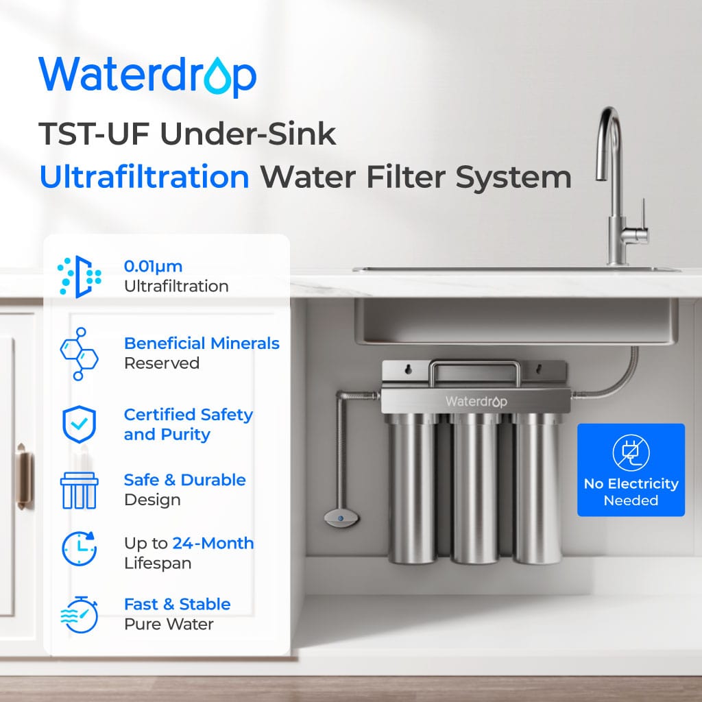 6-stage Under Sink Ultrafiltration Stainless Steel Water Filter System Waterdrop TST-UF