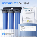 Waterdrop 3-Stage Whole House Water Filter System with Carbon Filter & Sediment Filter