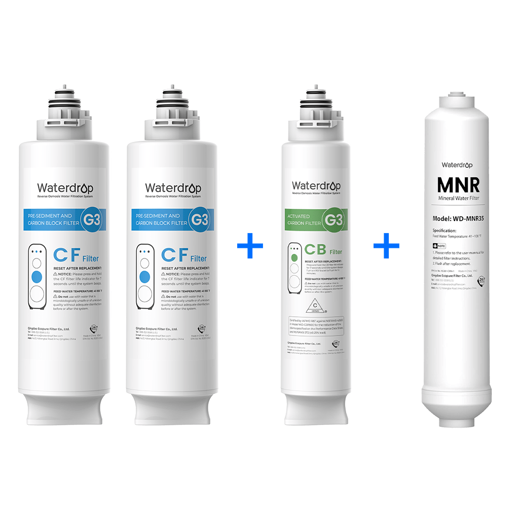 Waterdrop G3P600 RO System Replacement Filters Set - 600 GPD