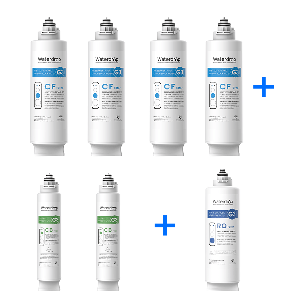 Waterdrop G3 RO System Replacement Filters - 400GPD
