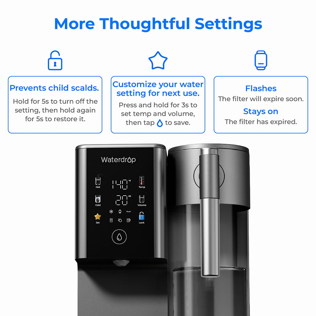 Waterdrop Remineralization Hot Cold RO Water Dispenser,  A2G