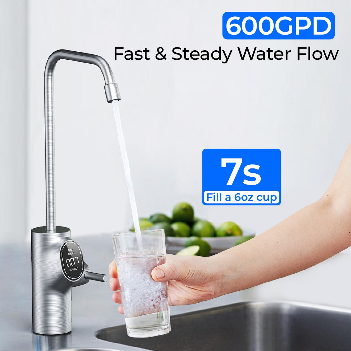 600GPD Under Sink Reverse Osmosis System - Waterdrop D6