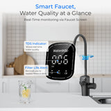 Waterdrop G3P600 Undersink Tankless Reverse Osmosis System - Black Faucet