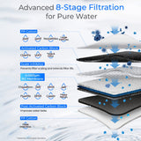 Waterdrop G3P600 Undersink Tankless Reverse Osmosis System - Black Faucet