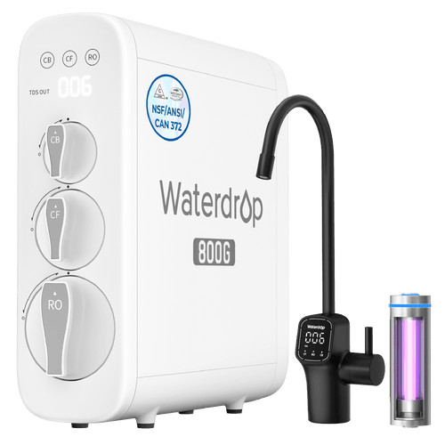Waterdrop G3P800 Undersink Tankless Reverse Osmosis System - Black Faucet