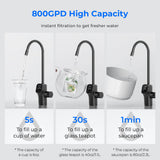 Waterdrop G3P800 Undersink Tankless Reverse Osmosis System - Black Faucet
