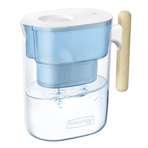 Waterdrop Chubby Pitcher Water Filter with Wooden Handle PT-04 with 1 Filter