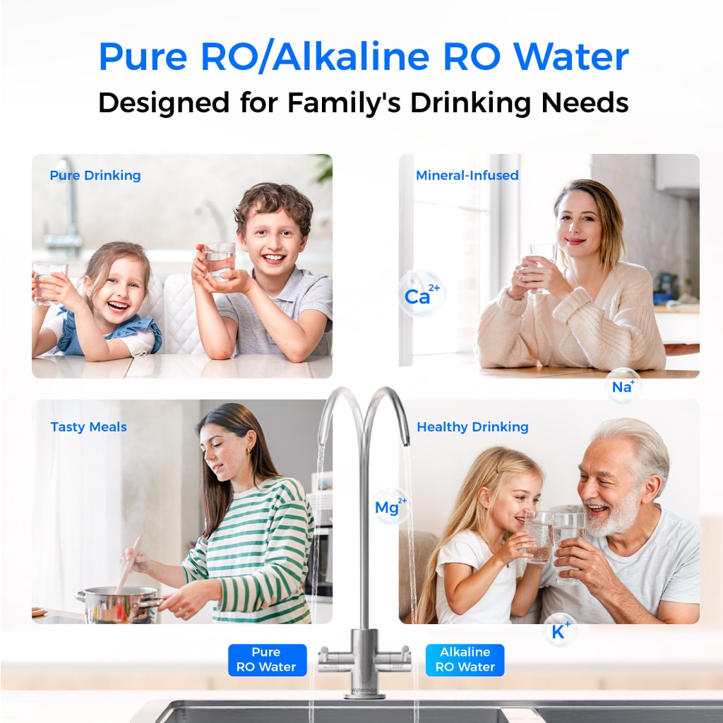 Waterdrop T4-A 450GPD Alkaline Dual Flow Reverse Osmosis System