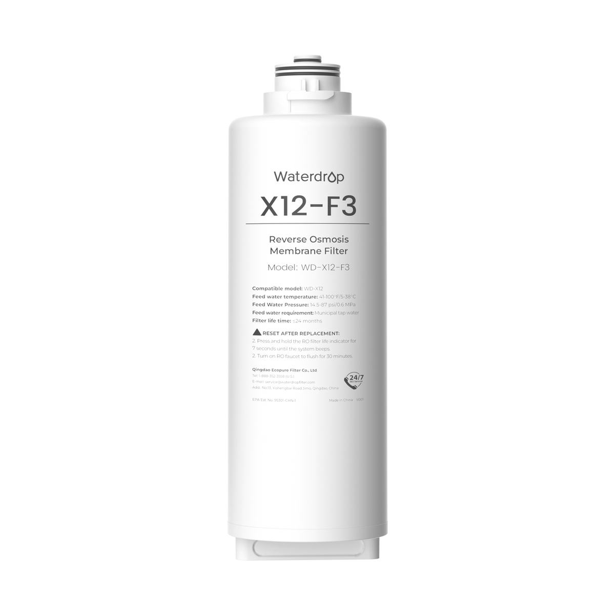 X12-F3 Filter for Waterdrop X12 Reverse Osmosis System | 1200 GPD