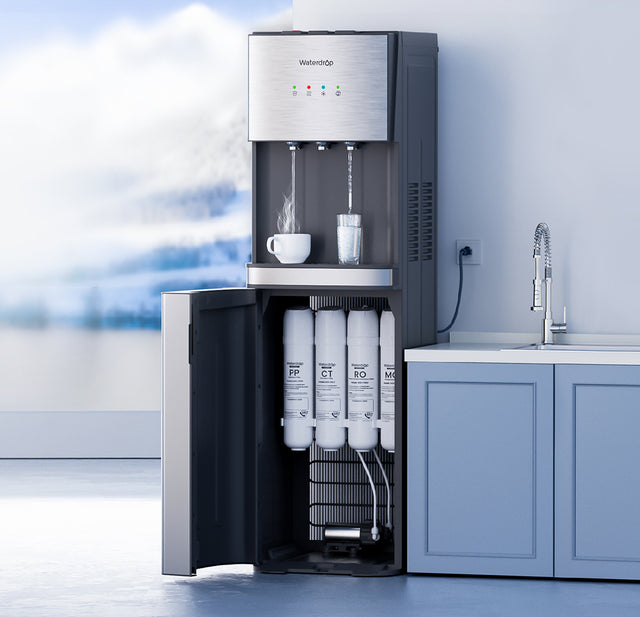 Waterdrop Y1CH Mineral Reverse Osmosis Bottleless Water Cooler, Silver