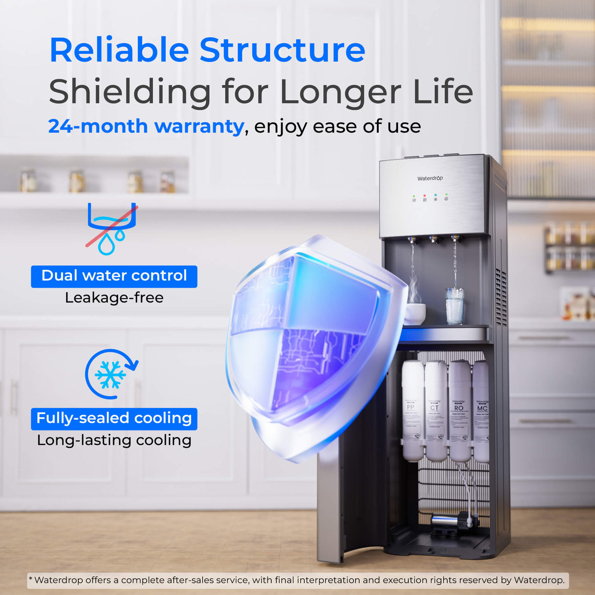 Waterdrop Y1CH Mineral Reverse Osmosis Bottleless Water Cooler, Silver