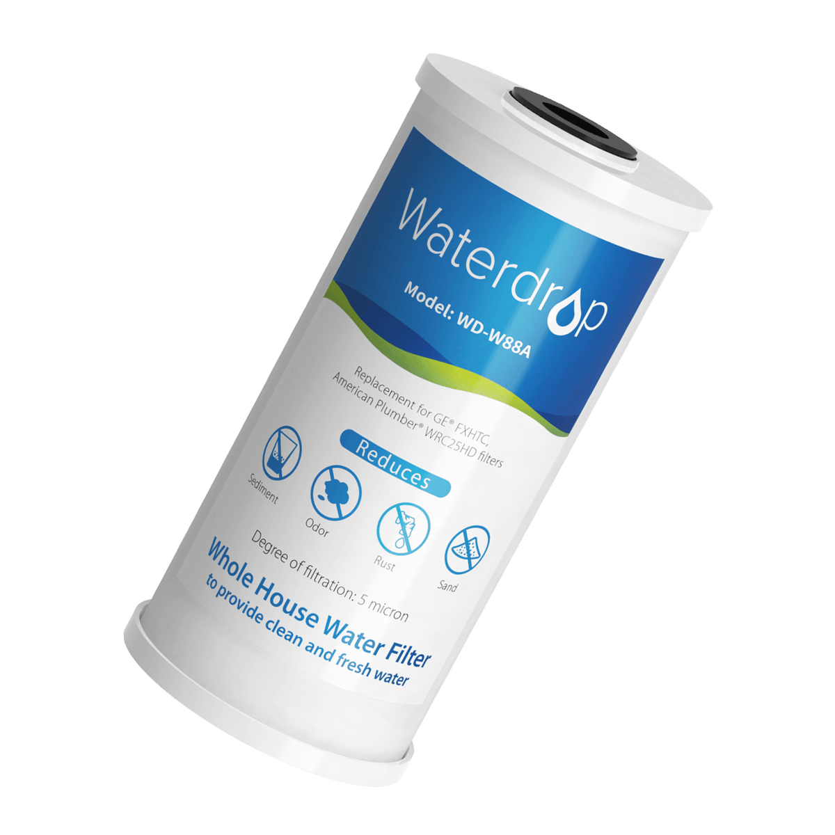 Replacement WD-WF10-FG for Whole House 2-Stage Filter WD-WHF21-FG – Reduces Iron & Manganese