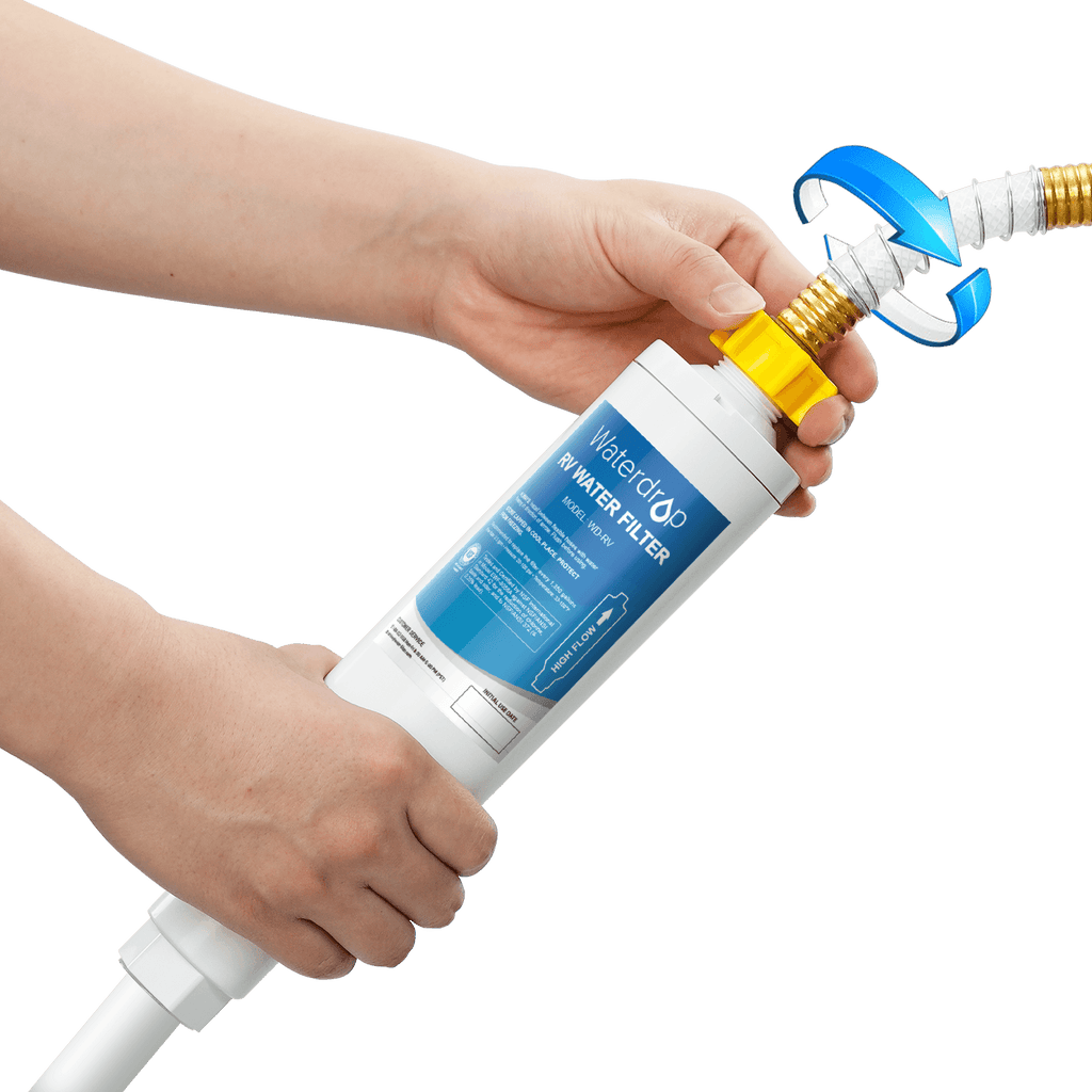 RV Water Filter | RV Inline Water Filter with Flexible Hose Protector