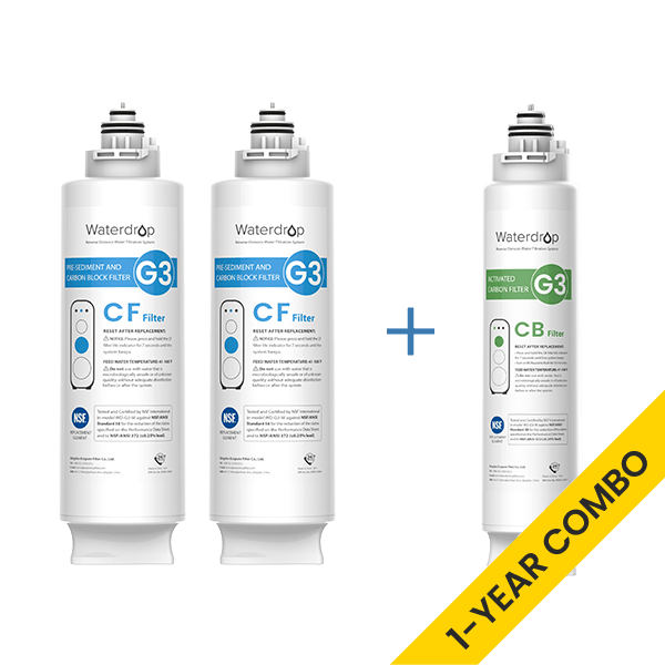 Waterdrop G3P800 RO System Replacement Filters - 800GPD