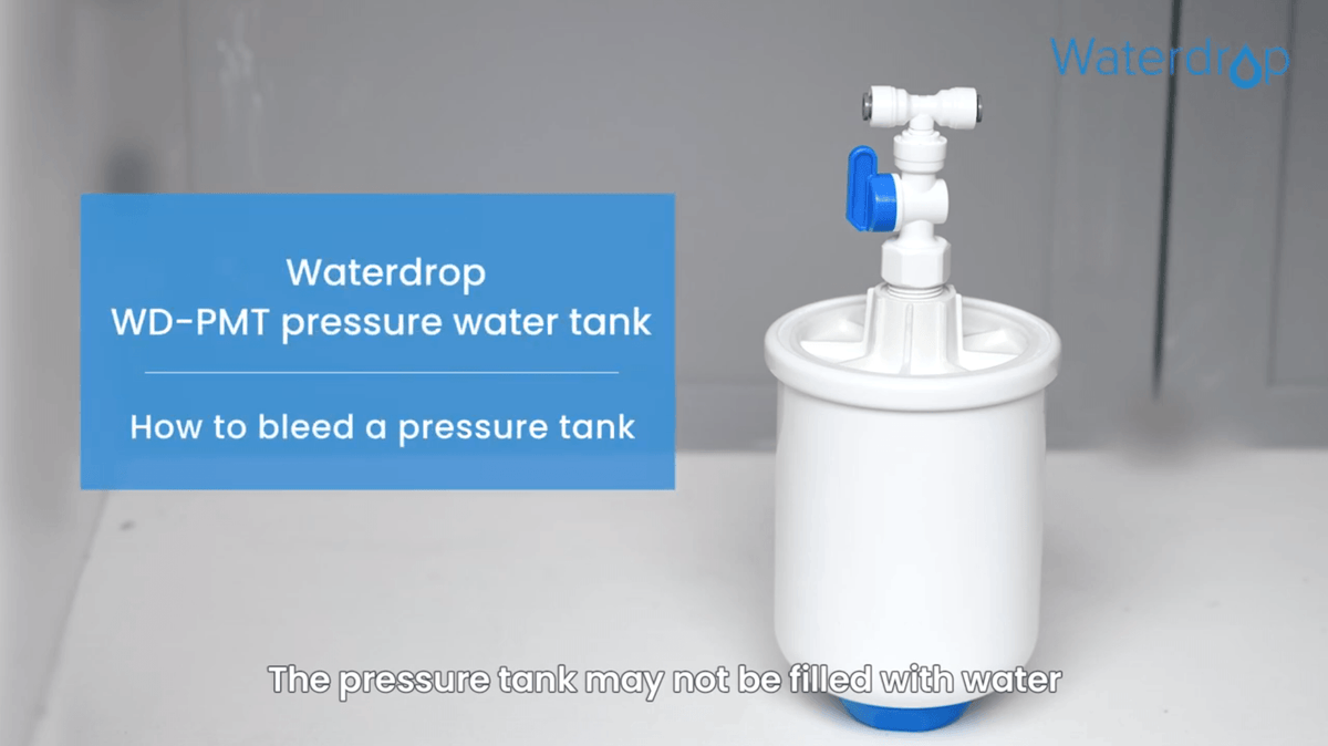 Connect RO System to Refrigerator - Waterdrop PMT Small Water Pressure Tank for Smart Reverse Osmosis, with 1/4" Water Tubing